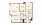 D3A - 3 bedroom floorplan layout with 2 baths and 1358 square feet.