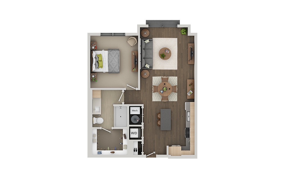 B02 Studio 1 Bath Floorplan B02 Studio 1 Bath Floorplan
