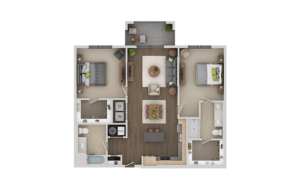 C2 2 Bedroom 2 Bath Floorplan C2 2 Bedroom 2 Bath Floorplan