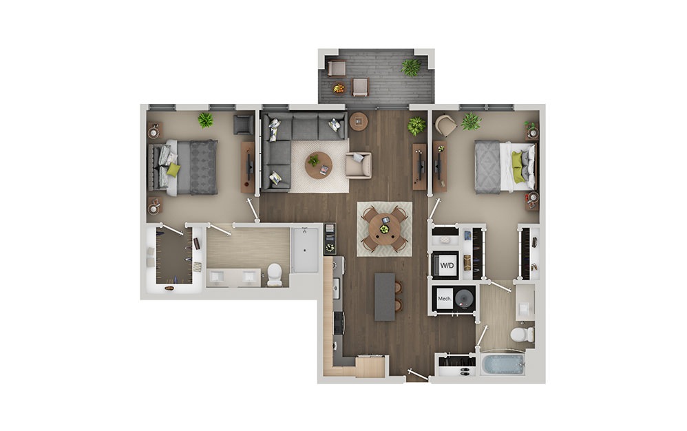 C4B 2 Bedroom 2 Bath Floorplan C4B 2 Bedroom 2 Bath Floorplan