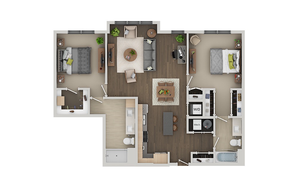 C5B 2 Bedroom 2 Bath Floorplan C5B 2 Bedroom 2 Bath Floorplan