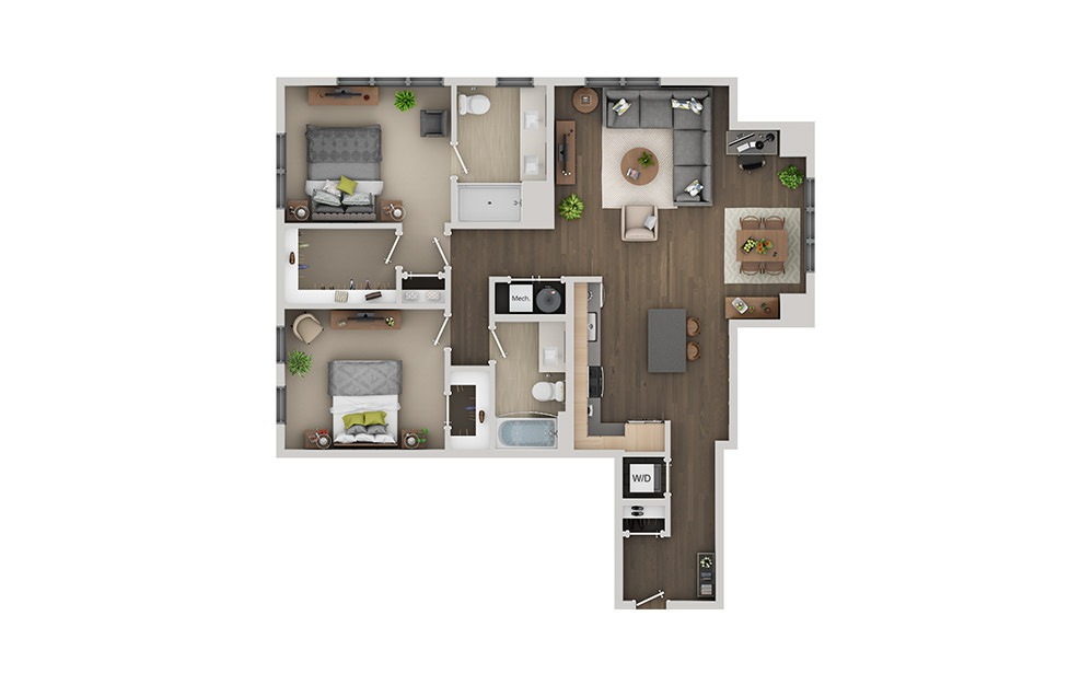 C6 2 Bedroom 2 Bath Floorplan C6 2 Bedroom 2 Bath Floorplan